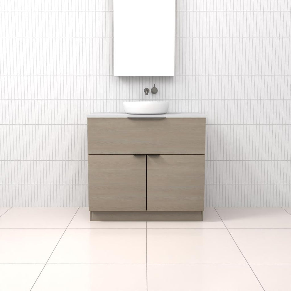 MARLEE SMOKED ASH FREESTANDING VANITY - CAB ONLY