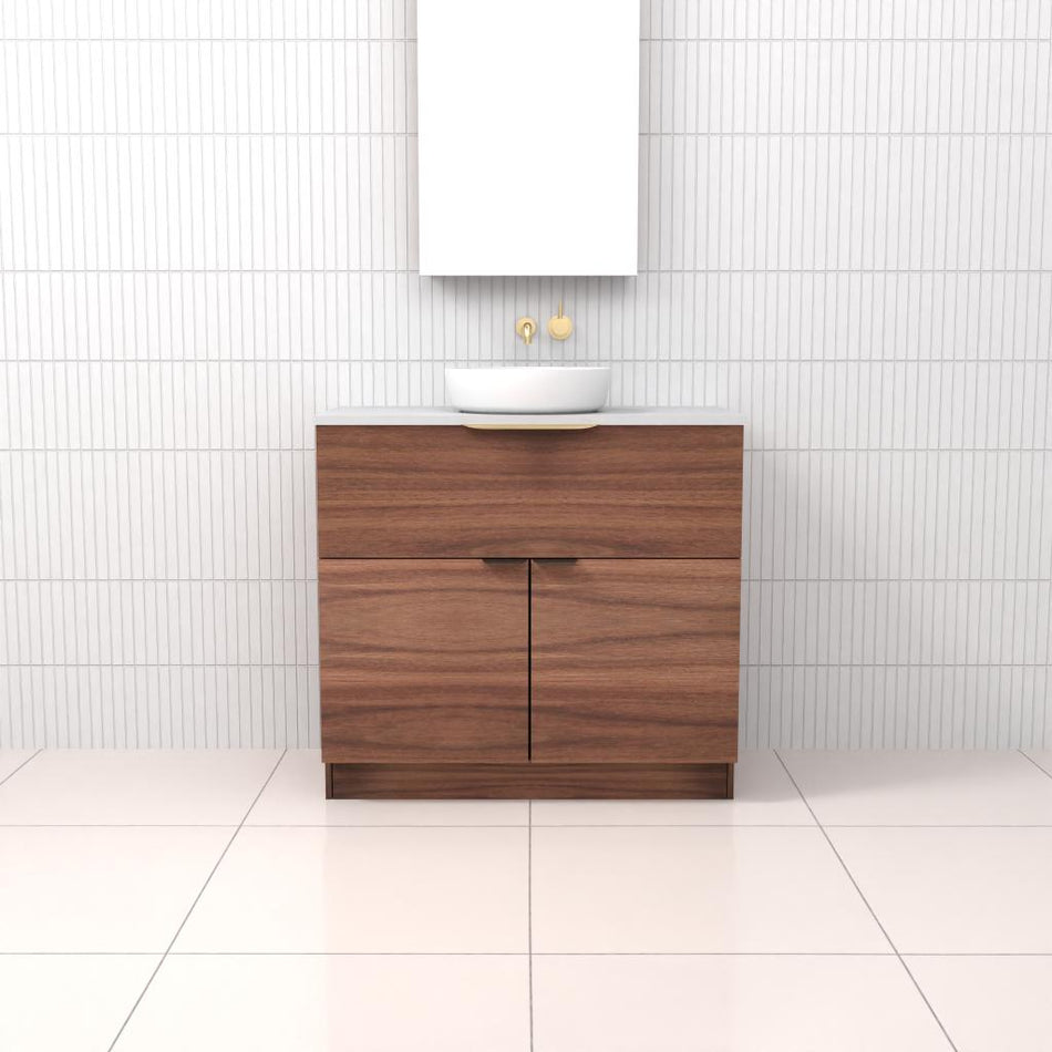 MARLEE WALNUT FREESTANDING VANITY - CAB ONLY