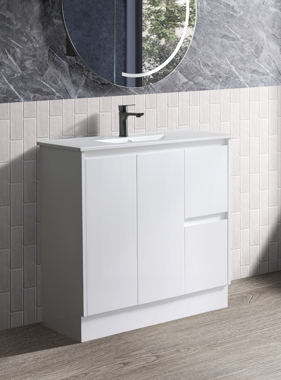 SIERRA GLOSS WHITE FLOOR STANDING VANITY