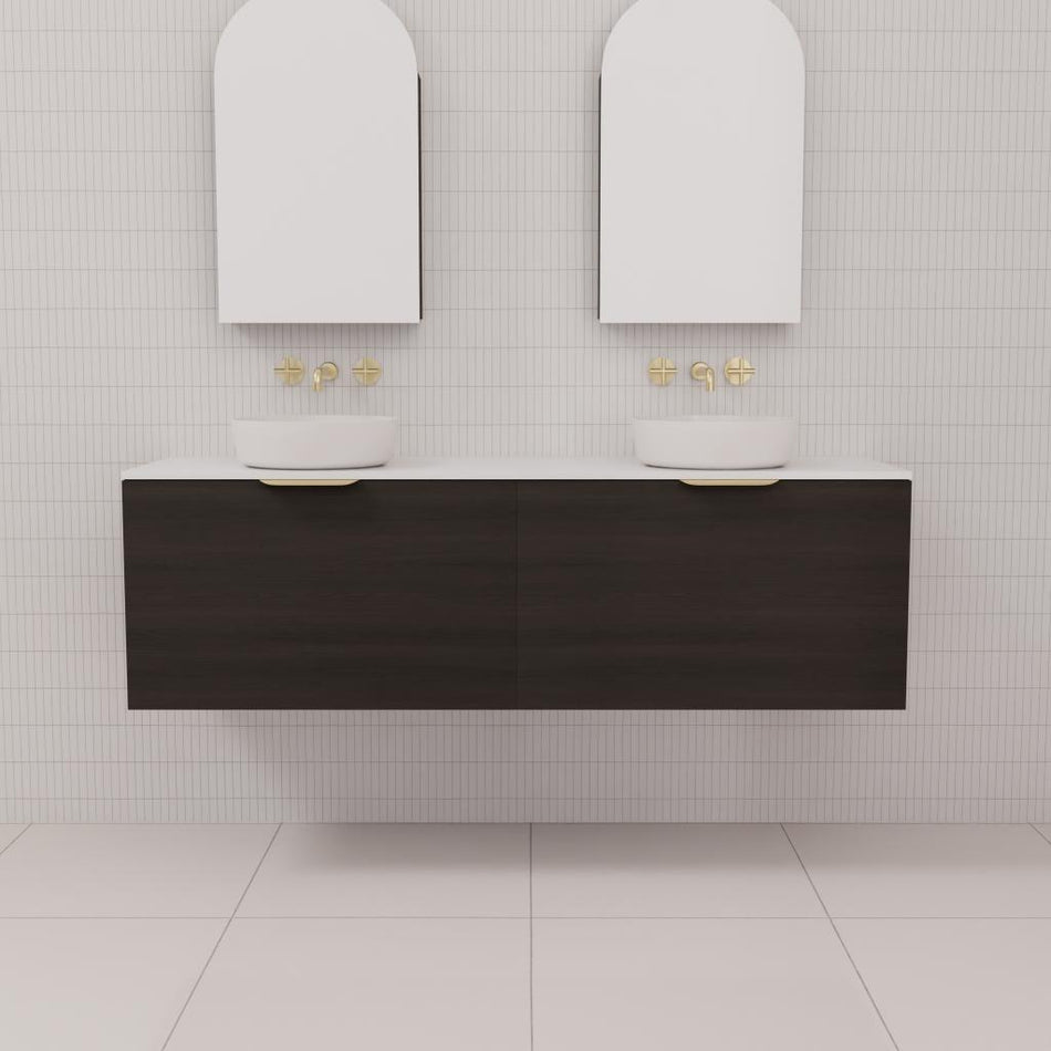 ZOE SMOKED ONYX WALL HUNG VANITY
