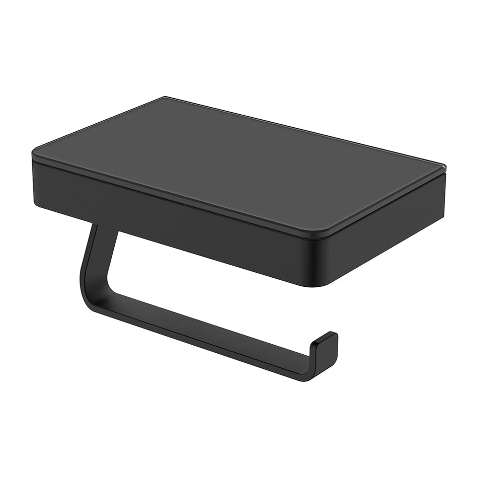 TONO TOILET ROLL HOLDER WITH GLASS SHELF