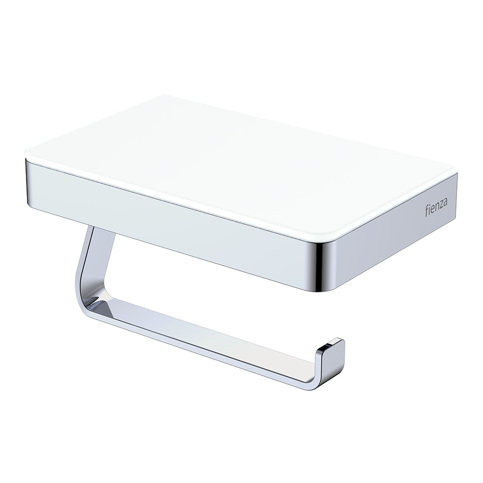 TONO TOILET ROLL HOLDER WITH GLASS SHELF