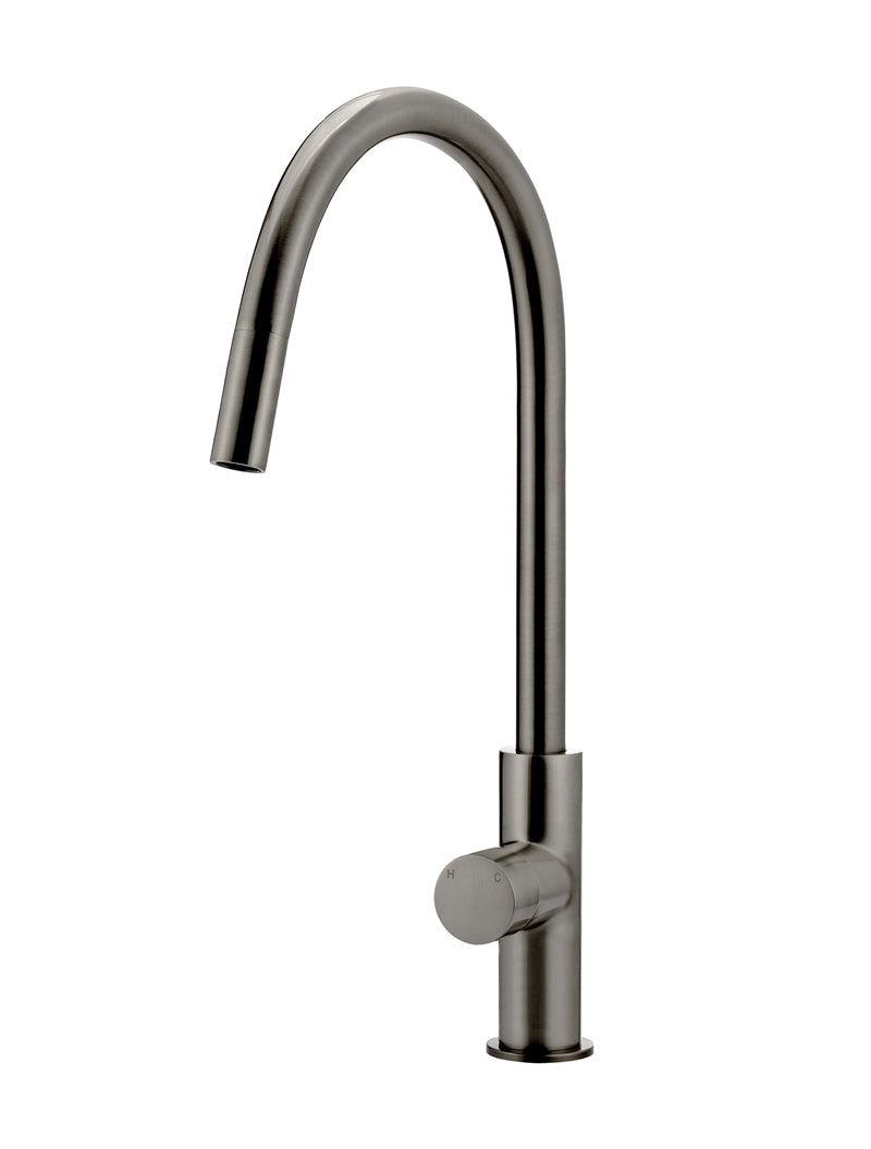 MEIR ROUND PINLESS PICCOLA PULL OUT KITCHEN MIXER TAP