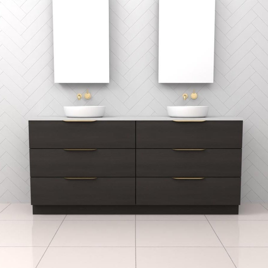 CELESTE TRIO SMOKED ONYX FREESTANDING VANITY - CAB ONLY