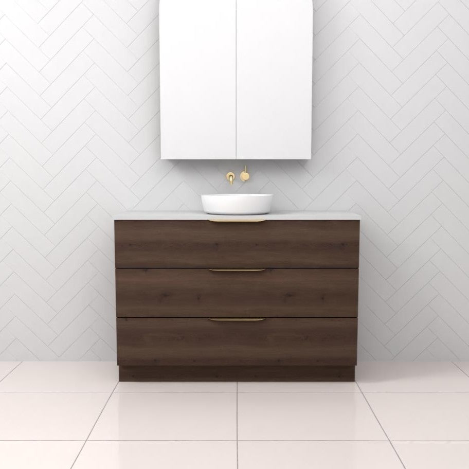 CELESTE TRIO CHESTNUT FREESTANDING VANITY - CAB ONLY