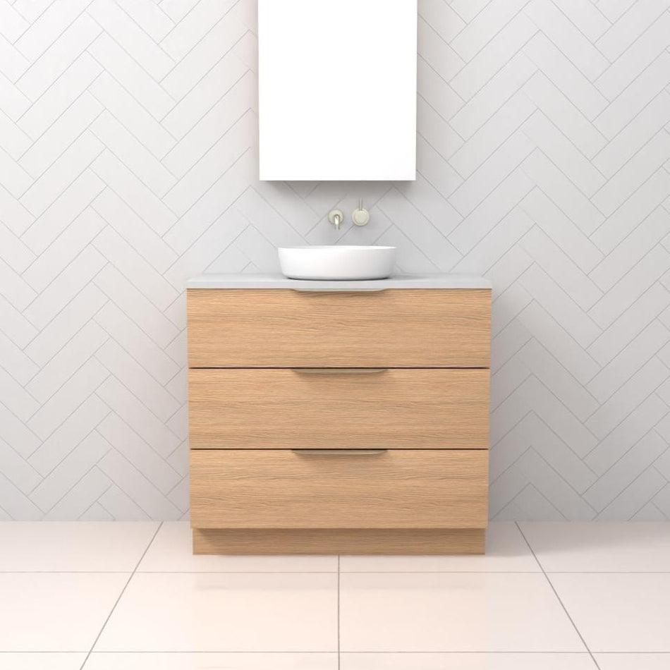 CELESTE TRIO NORDIC OAK FREESTANDING VANITY - CAB ONLY