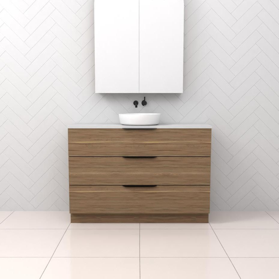 CELESTE TRIO TUSCAN OAK FREESTANDING VANITY - CAB ONLY