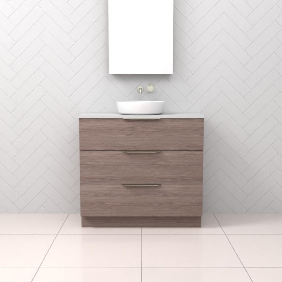 CELESTE TRIO URBAN OAK FREESTANDING VANITY - CAB ONLY