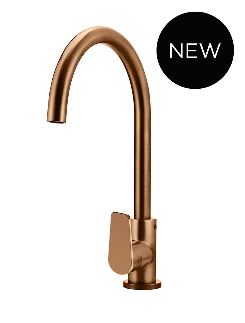 MEIR ROUND PADDLE GOOSENECK KITCHEN MIXER TAP