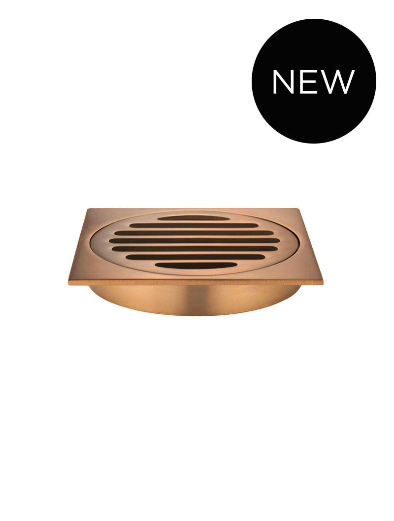 MEIR SQUARE FLOOR GRATE SHOWER DRAIN 100MM OUTLET