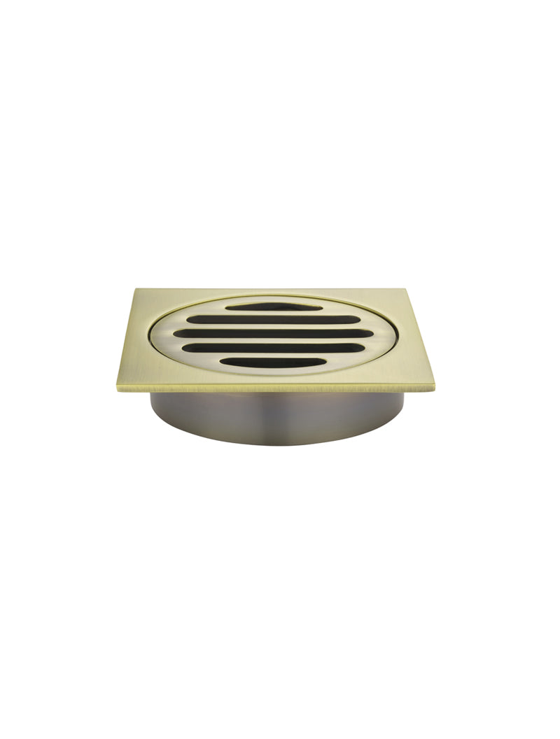 MEIR SQUARE FLOOR GRATE SHOWER DRAIN 80MM OUTLET