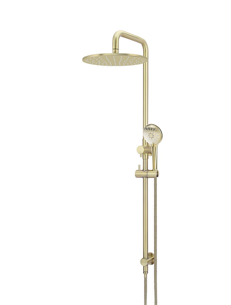 MEIR ROUND COMBINATION SHOWER RAIL 300MM ROSE, THREE FUNCTION HAND SHOWER