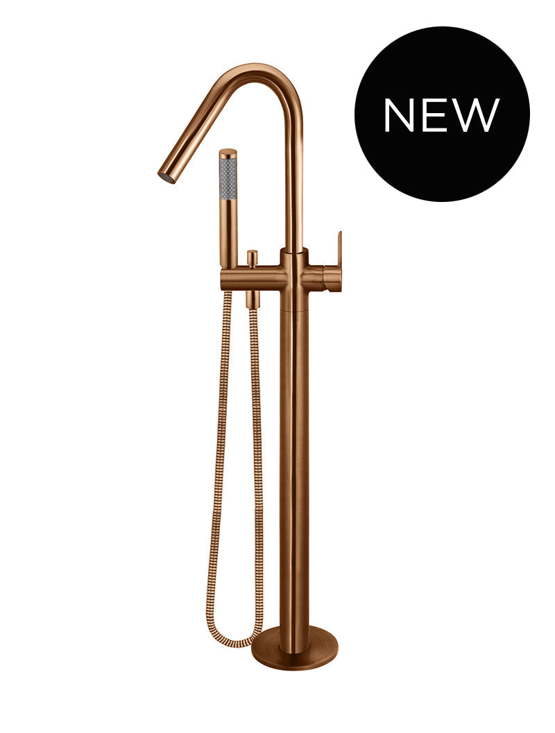 MEIR ROUND PADDLE FREESTANDING BATH SPOUT AND HAND SHOWER