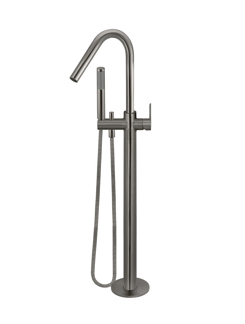 MEIR ROUND PADDLE FREESTANDING BATH SPOUT AND HAND SHOWER