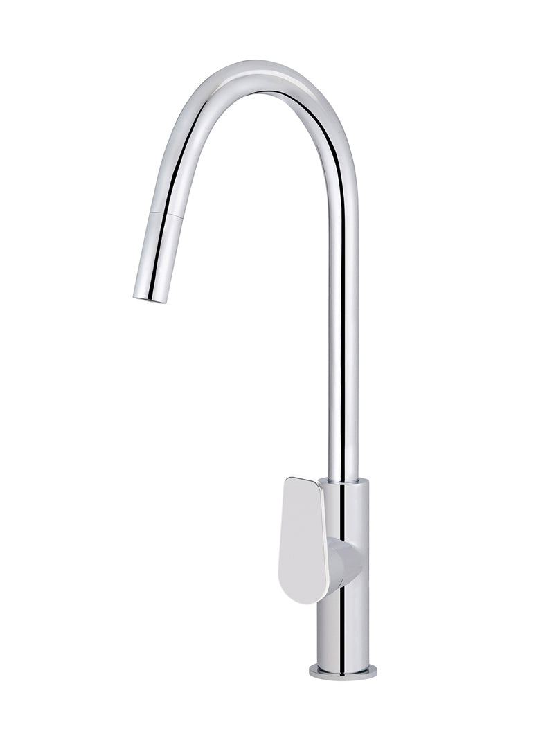 MEIR ROUND PADDLE PICCOLA PULL OUT KITCHEN MIXER TAP
