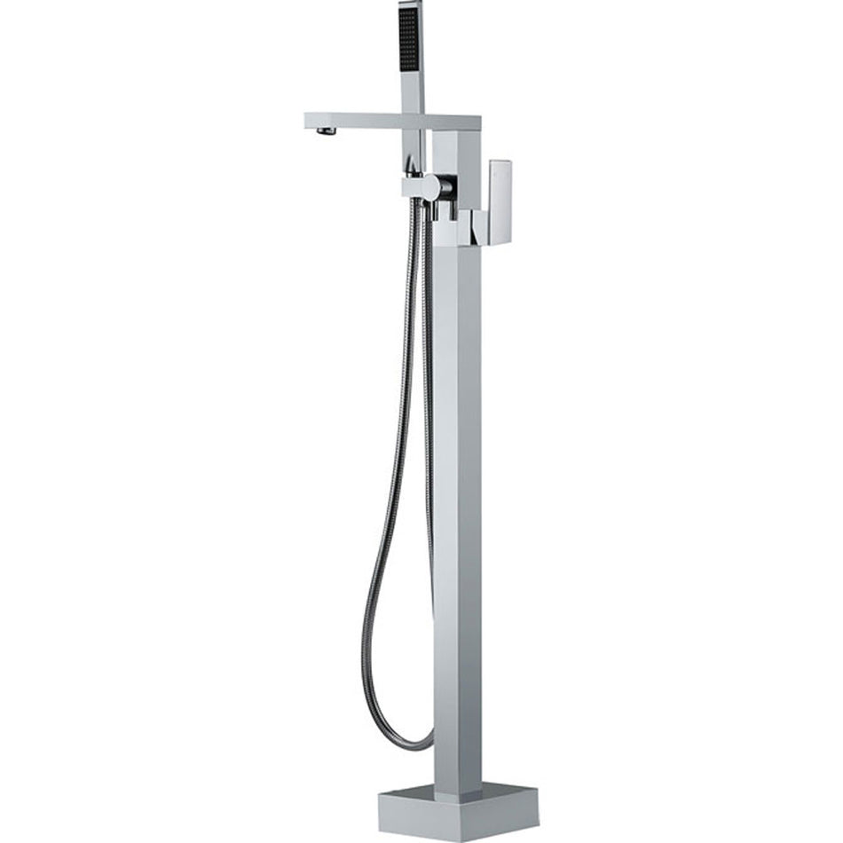 JET FLOOR STANDING BATH MIXER WITH SHOWER SQUARE