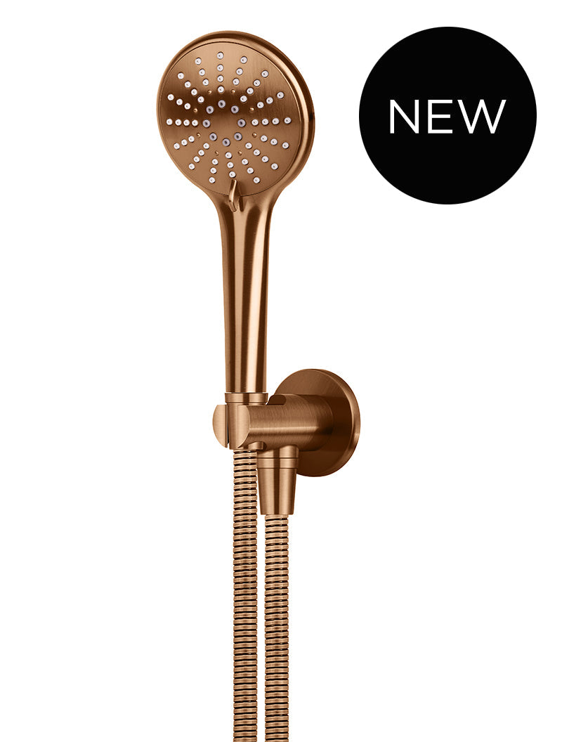 MEIR ROUND THREE FUNCTION HAND SHOWER ON FIXED BRACKET