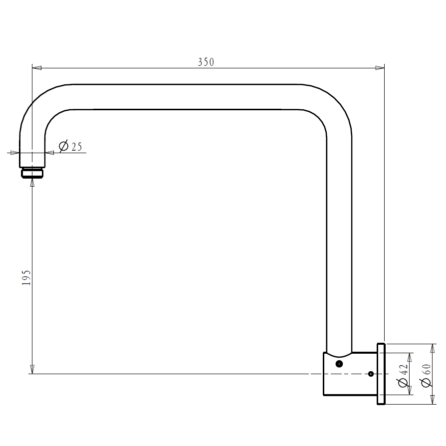 MICA GOOSENECK SHOWER ARM – Plumbed