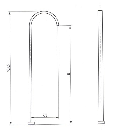 BETH CURVED FLOOR BATH SPOUT